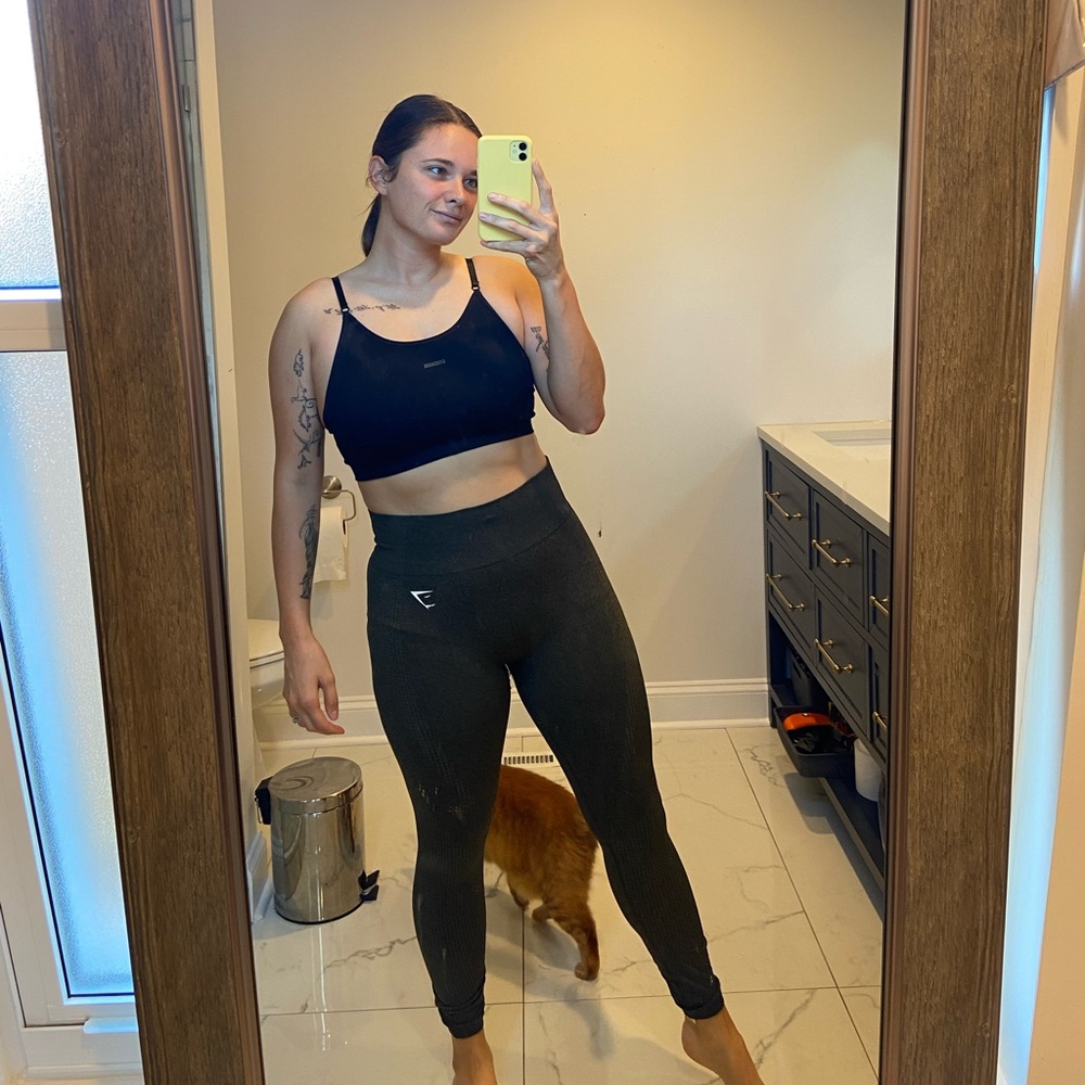 Gymshark seamless dark green leggings ❤️
